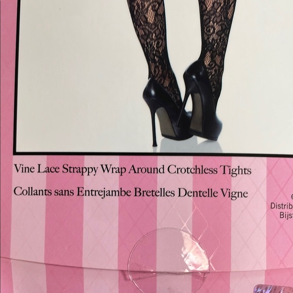 Leg Avenue Vine Lace Black Lace Patterned Tights NWT - Picture 4 of 8